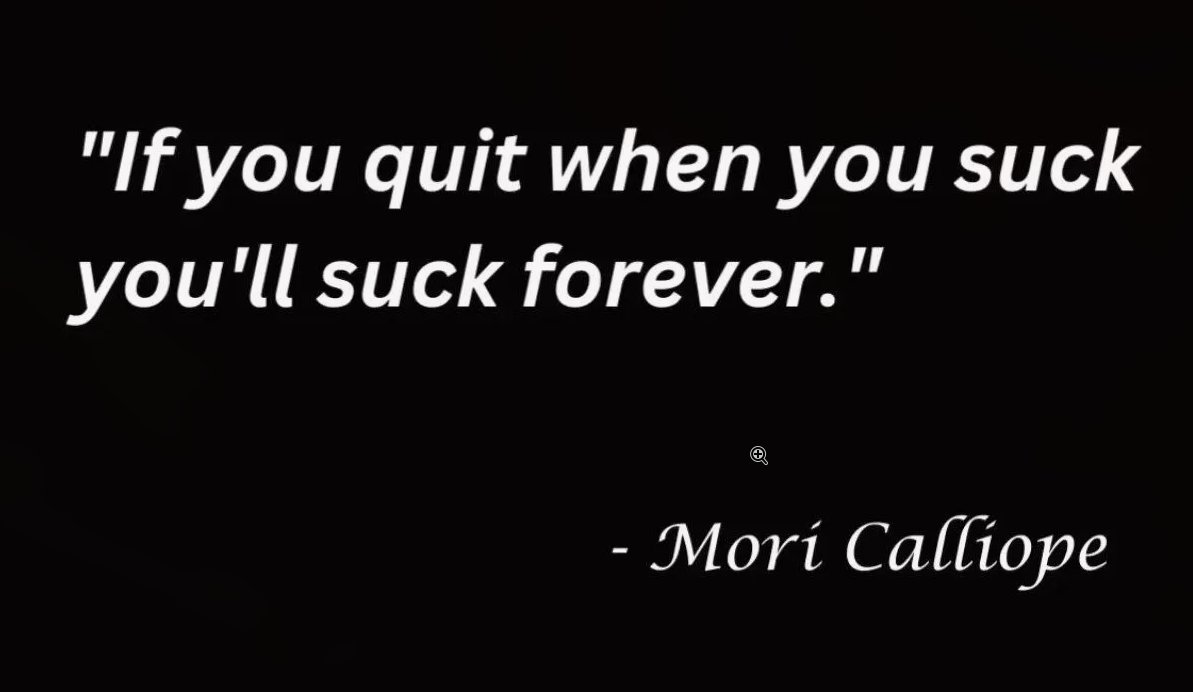 A digital image with a solid black background featuring white text. The text is divided into a large quote in the center and an attribution at the bottom right. The main quote is written in a bold, sans-serif italicized font, while the name is written in a serif italicized font.