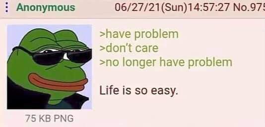 A meme featuring the Pepe the Frog character looking downward with a sad or melancholic expression. The image contains text formatted as a 4chan-style post with a timestamp and an anonymous user tag.
